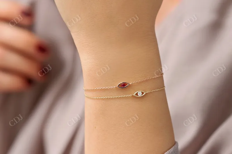 0.08ctw Evil Eye Lab Grown Diamond Bracelet