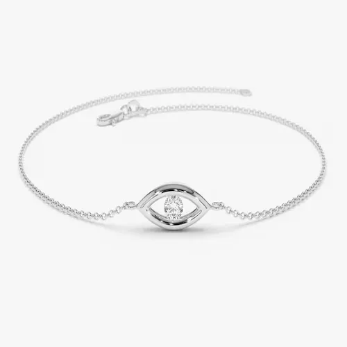 0.08ctw Evil Eye Lab Grown Diamond Bracelet