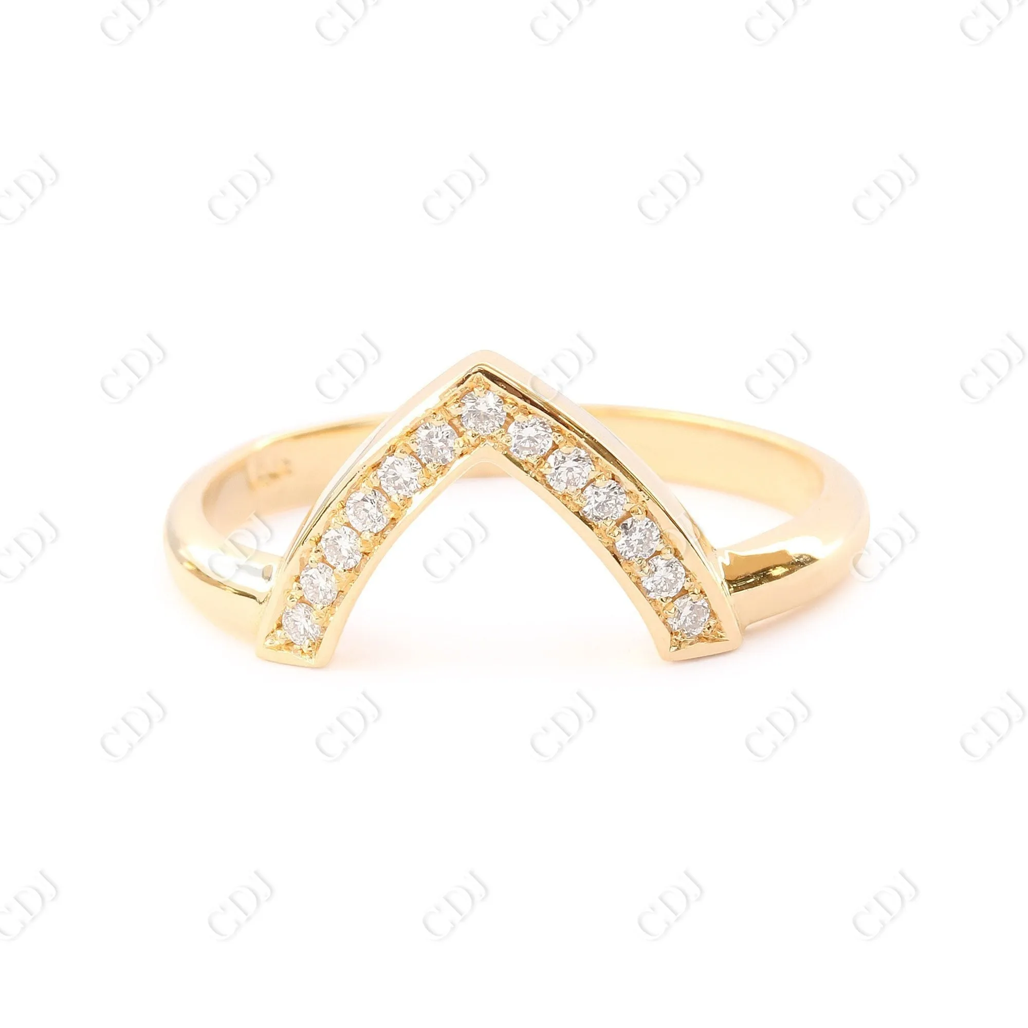 0.105CTW Round Shape Diamond Nesting Wedding Ring