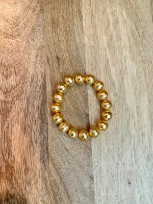 10mm Gold Bead Bracelet