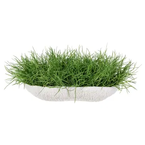 10"Hx26"W Soft Grass Artificial Plant w/Low Coral Vase -Green