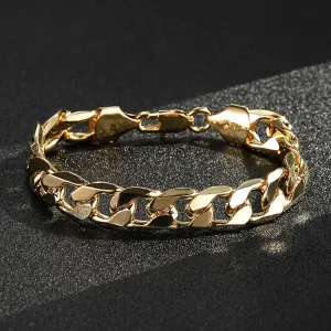 12mm Gold Filled Bonded Cuban Curb Bracelet 8 Inches