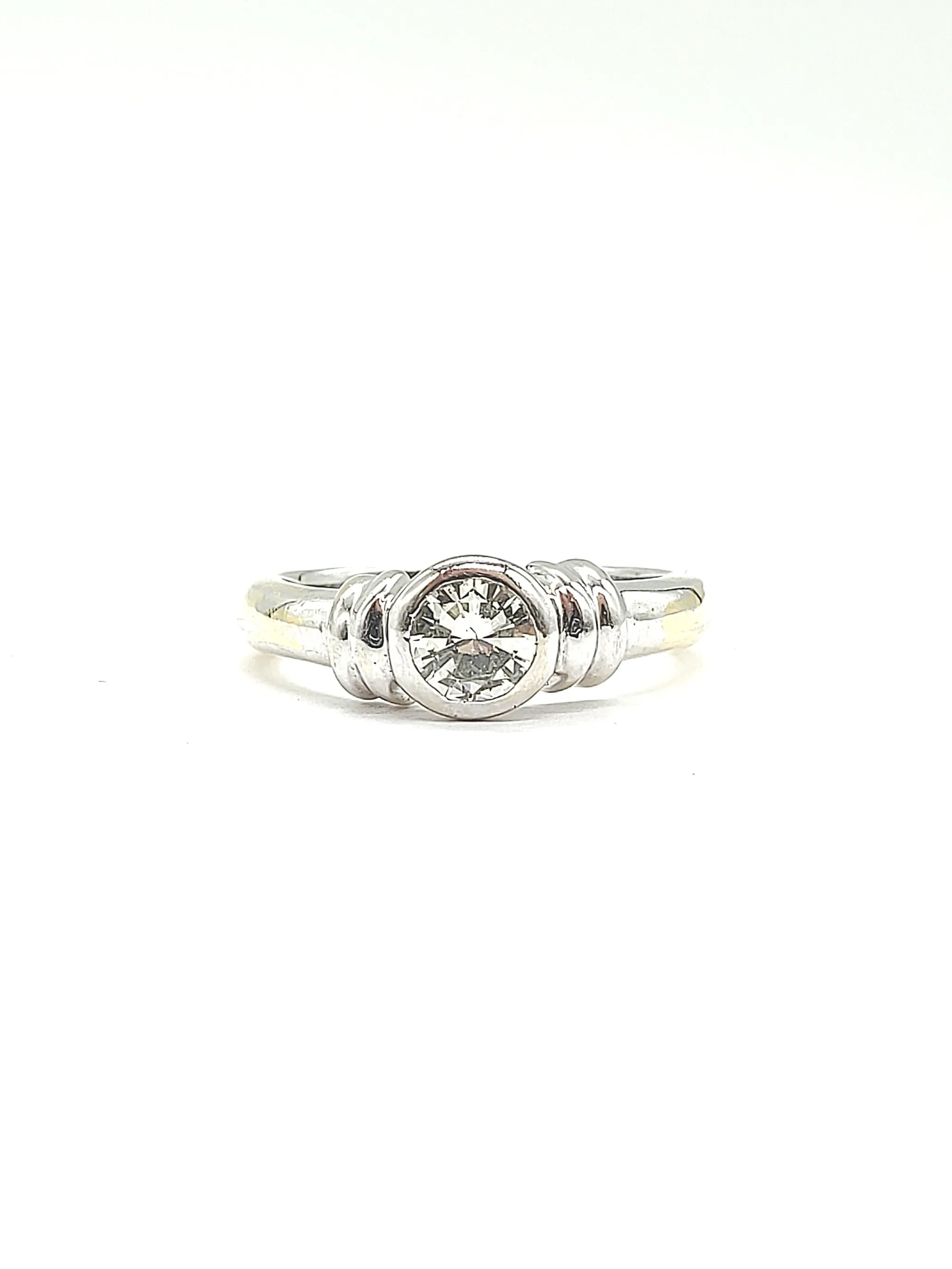 14k Gold 1/2 Carat Diamond Bezel Solitaire Ring