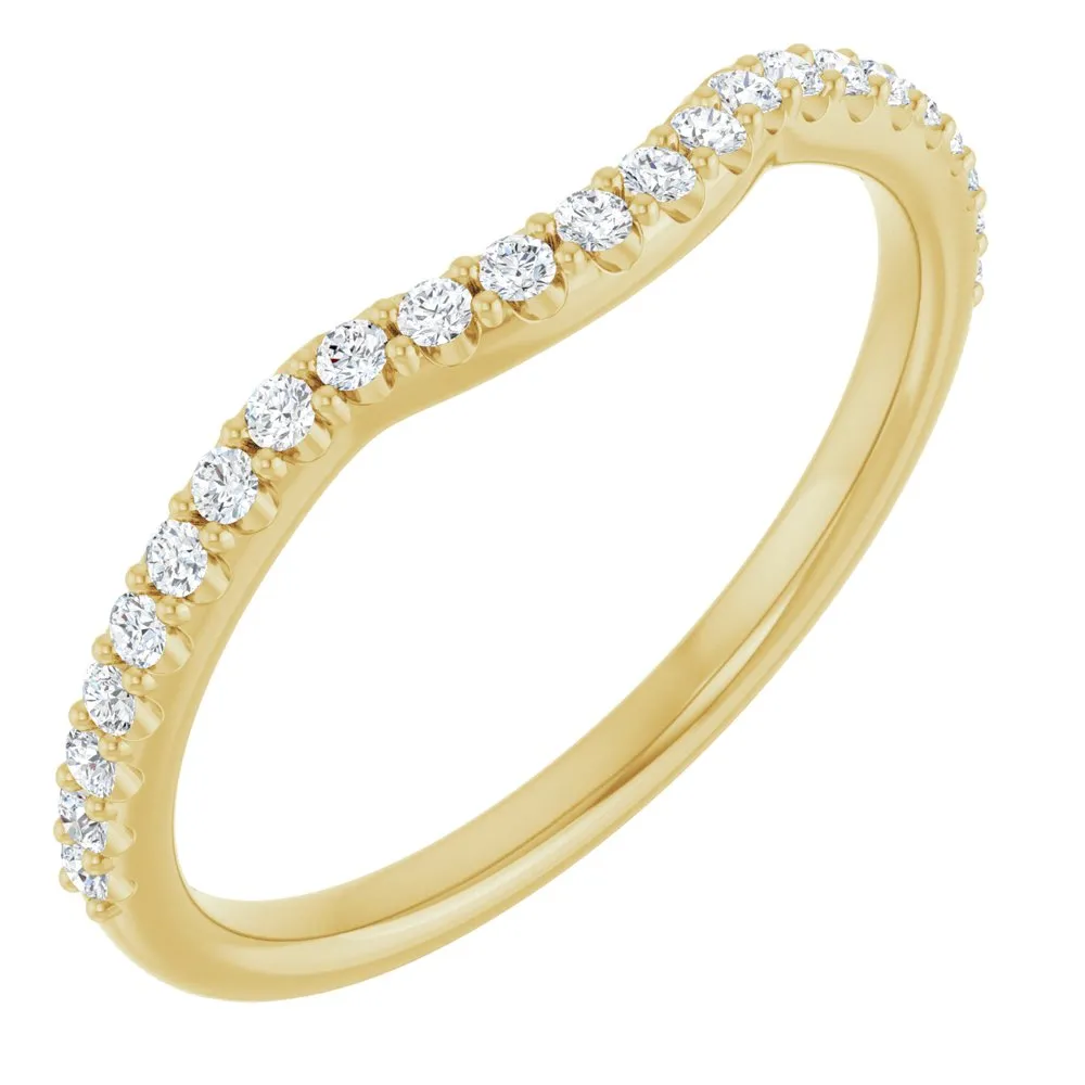 14K Gold  1/5 CTW Natural SI Clarity Diamond Contour Band