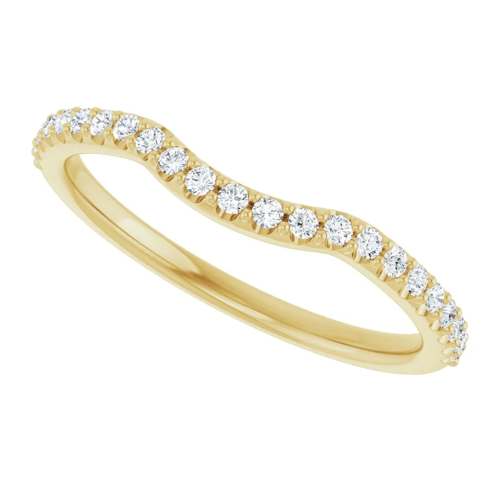 14K Gold  1/5 CTW Natural SI Clarity Diamond Contour Band