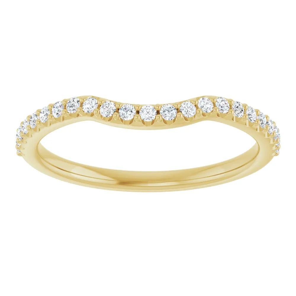 14K Gold  1/5 CTW Natural SI Clarity Diamond Contour Band