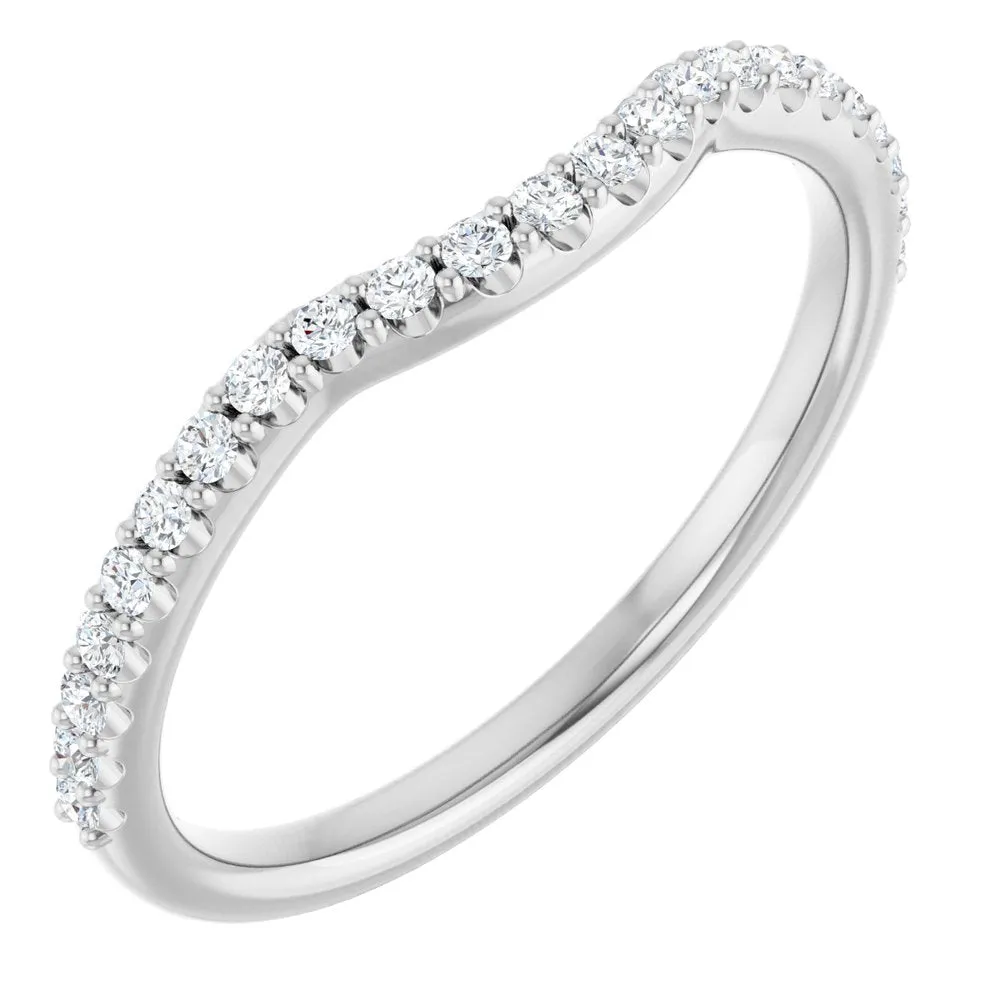 14K Gold  1/5 CTW Natural SI Clarity Diamond Contour Band