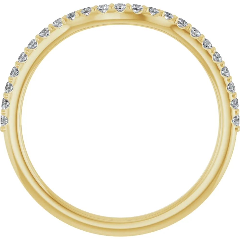 14K Gold  1/5 CTW Natural SI Clarity Diamond Contour Band