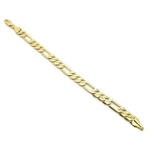 14K Gold Filled Mat Finish Figaro Bracelet 8 Unisex