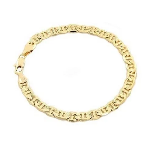 14k Gold Filled Matt Finished Mariner Link Bracelet