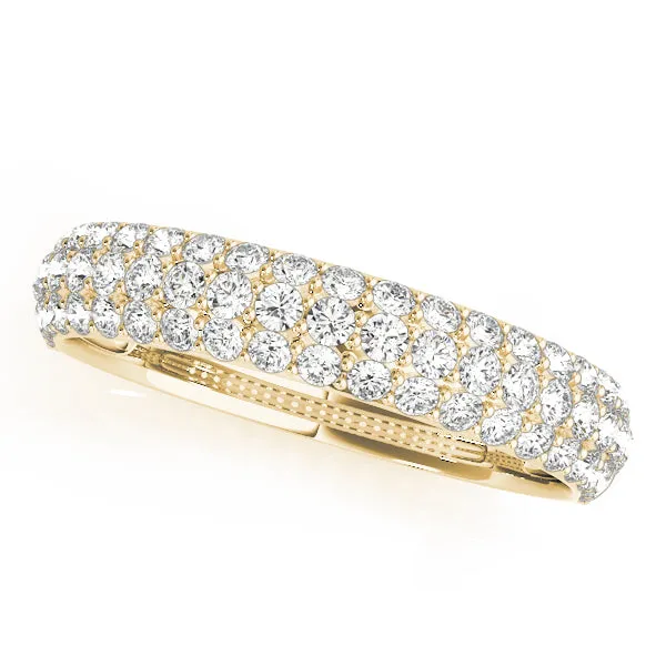 14K Ladies Three Row Wedding Band