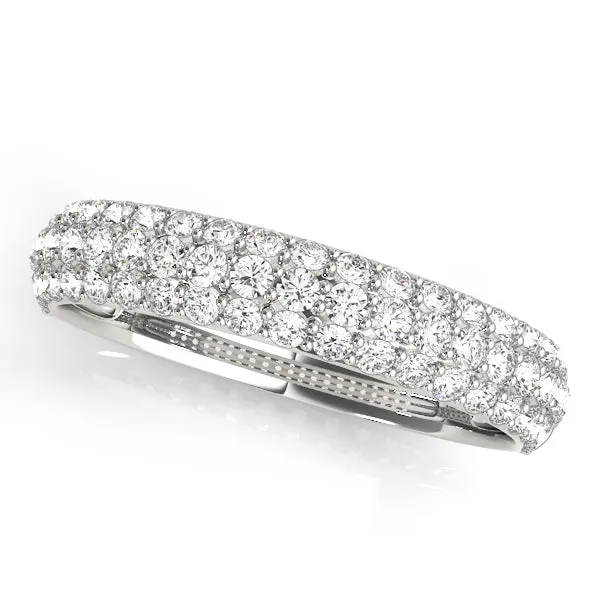 14K Ladies Three Row Wedding Band