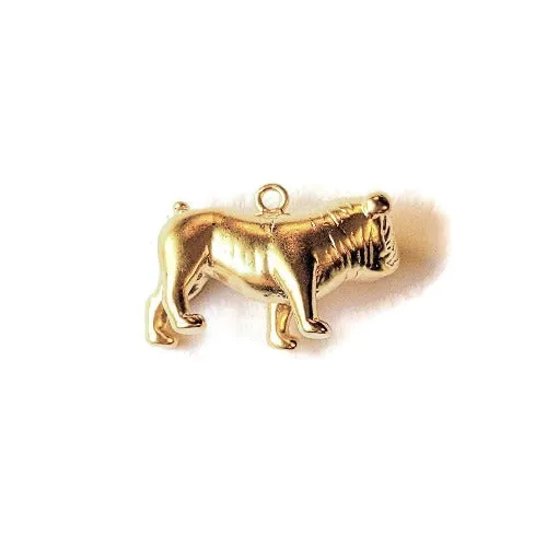 14K Matte Gold English Bulldog Charm