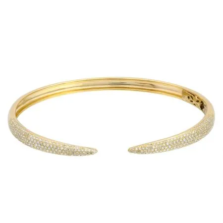 14K Rose Gold Diamond Open Bangle