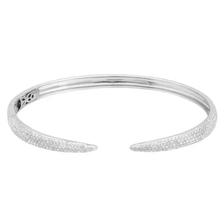 14K Rose Gold Diamond Open Bangle