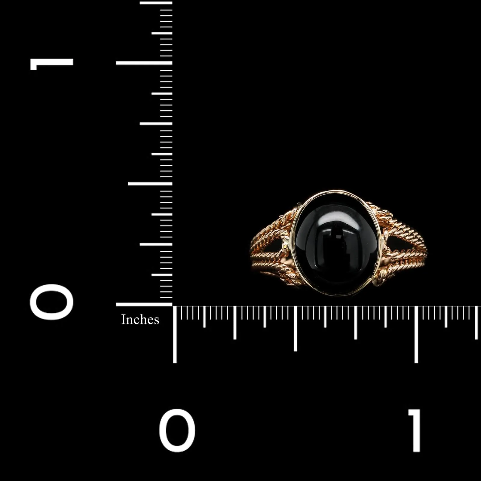 14K Rose Gold Estate Black Onyx Ring