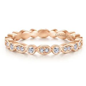 14K Rose Gold Thin Diamond Disc Eternity Band