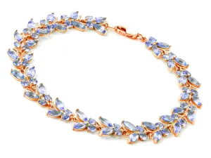 14K Solid Rose Gold Butterfly Bracelet w/ Tanzanites