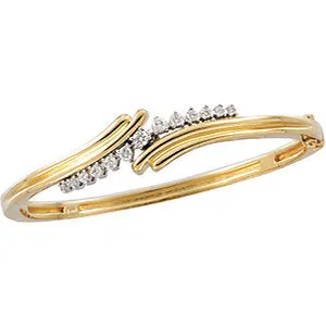 14K Two-Tone 1/2 CTW Diamond Bangle Bracelet