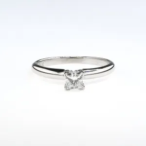 14K White Gold 0.30ct Princess Cut Diamond I1/I Solitaire Engagement Ring