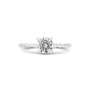 14K White Gold Diamond Engagement Ring (Semi-Mount)