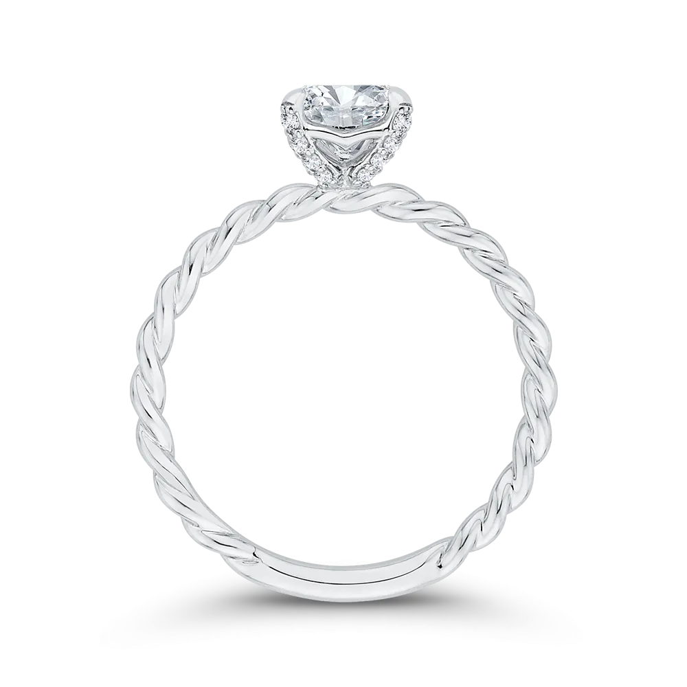 14K White Gold Diamond Engagement Ring (Semi-Mount)