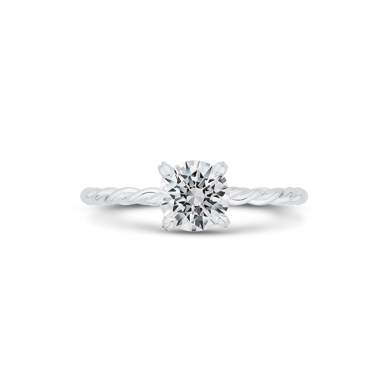 14K White Gold Diamond Engagement Ring (Semi-Mount)