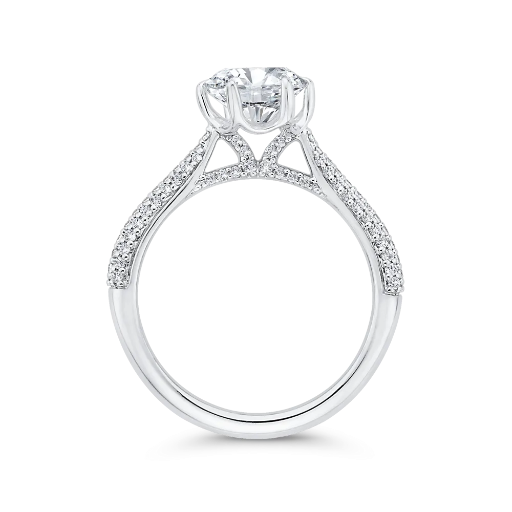 14K White Gold Diamond Engagement Ring (Semi-Mount)