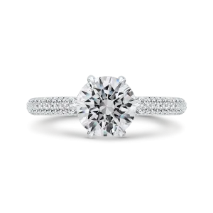 14K White Gold Diamond Engagement Ring (Semi-Mount)