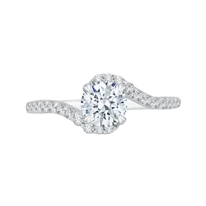 14K White Gold Round Diamond Promise Engagement Ring