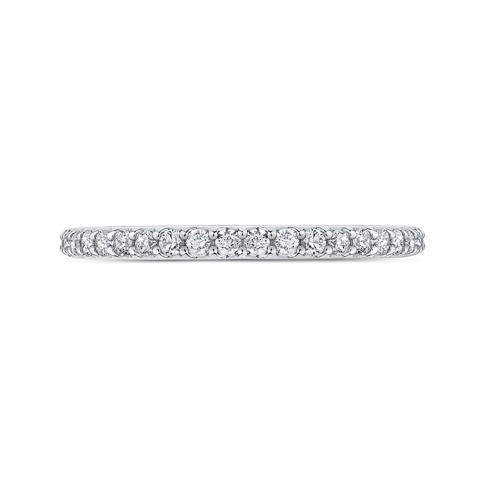 14K White Gold Round Diamond Wedding Band