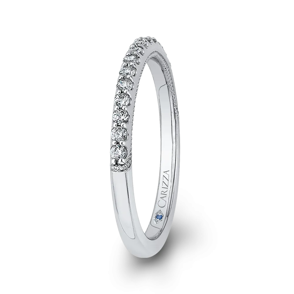 14K White Gold Round Diamond Wedding Band