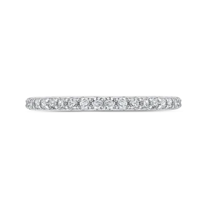 14K White Gold Round Diamond Wedding Band