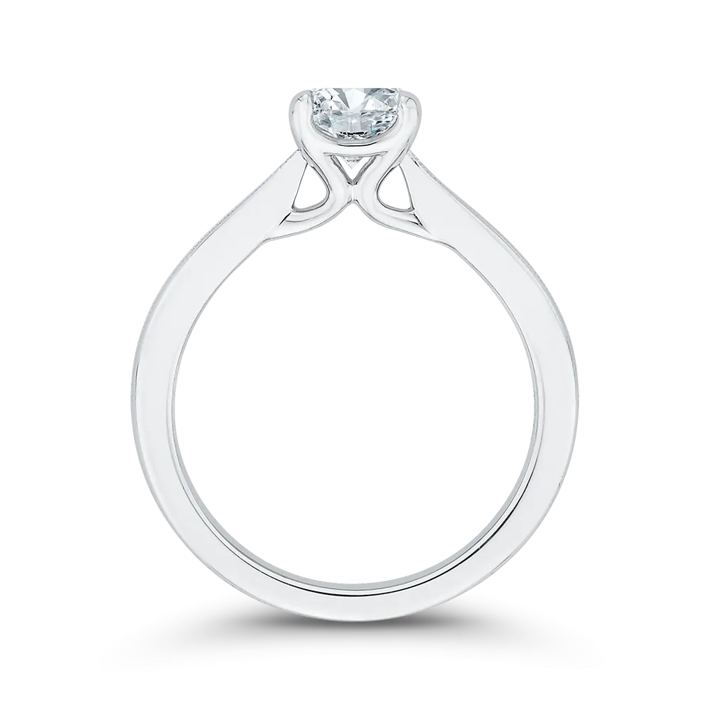 14K White Gold Solitaire Engagement Ring (Semi-Mount)