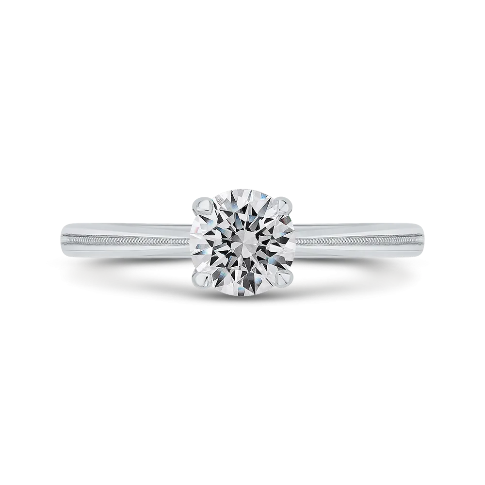 14K White Gold Solitaire Engagement Ring (Semi-Mount)