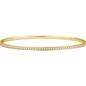 14K Yellow 1 1/2 CTW Diamond Bangle Bracelet