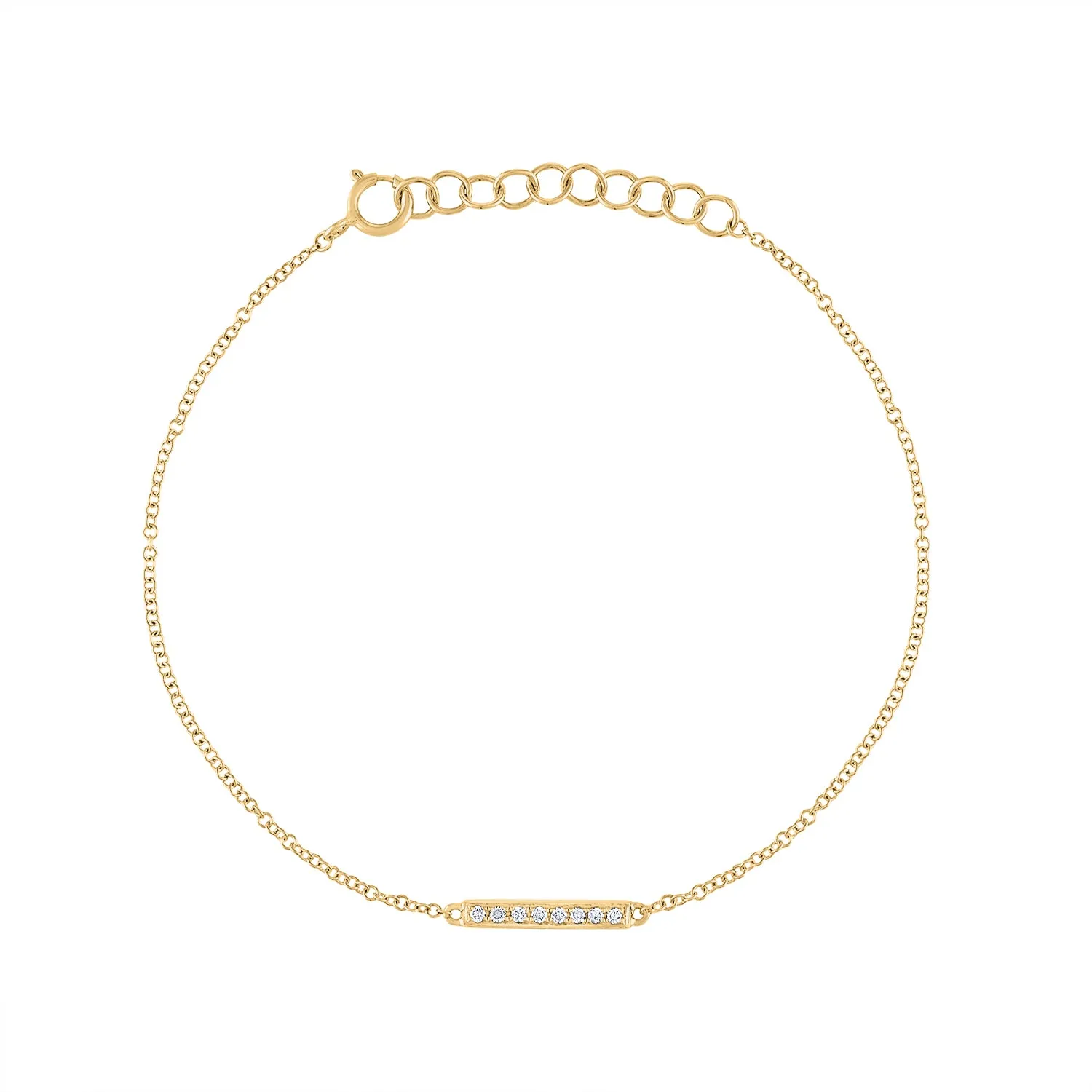 14KT GOLD DIAMOND MINI BAR BRACELET