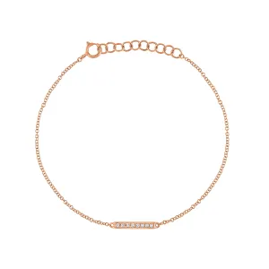 14KT GOLD DIAMOND MINI BAR BRACELET