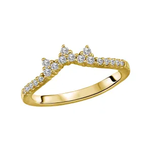 14ky Gold Cluster Diamond Contour Band