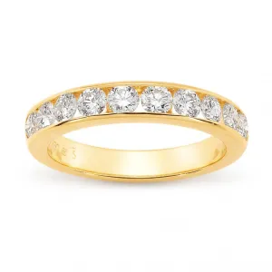 18ct Yellow Gold Channel Set Straight Wedding Ring