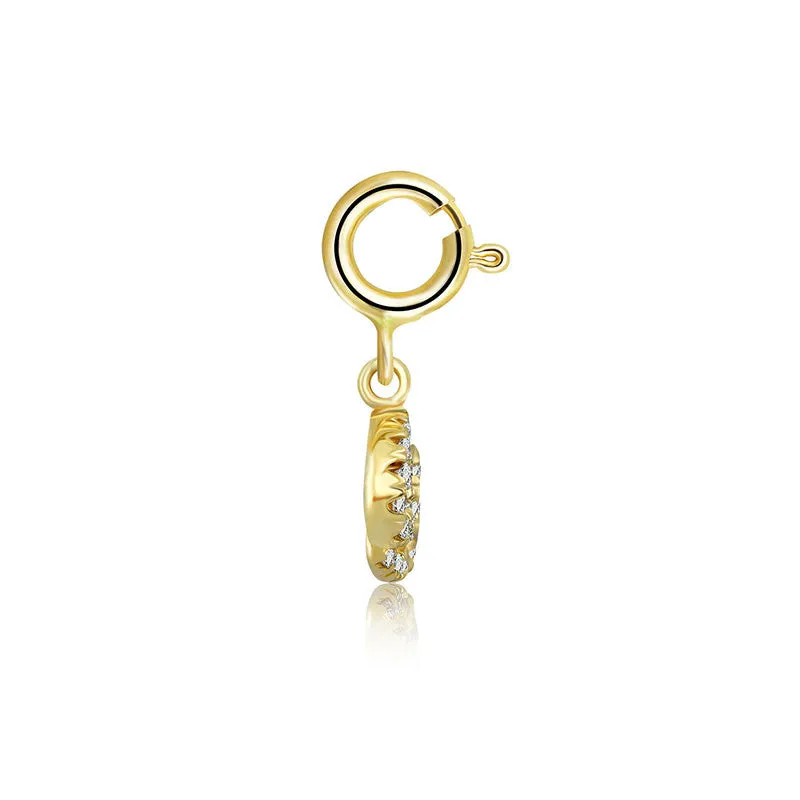 18k Gold Cancer Zodiac Sign Diamond Charms