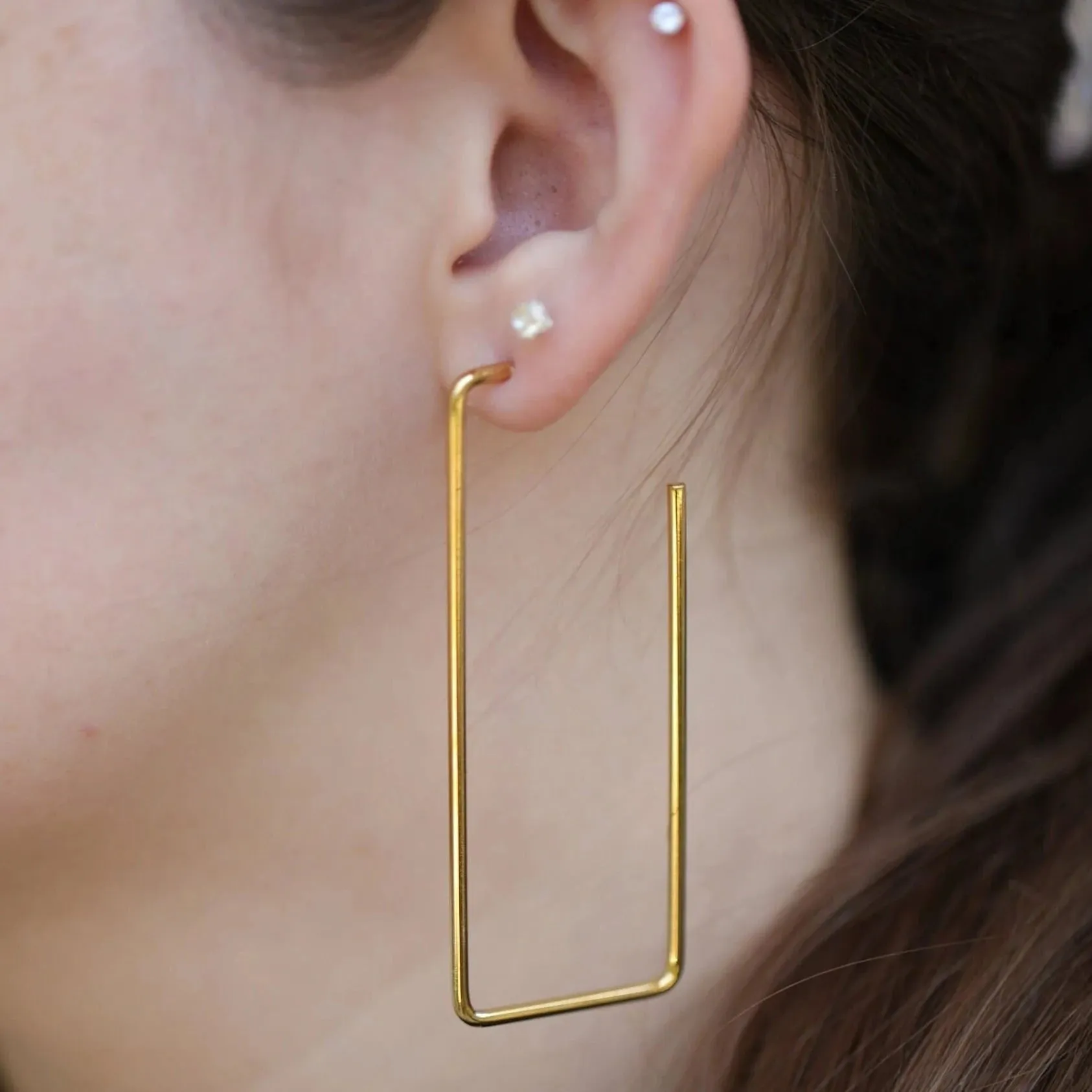 18K Gold-Filled Extra Large Rectangle Earrings