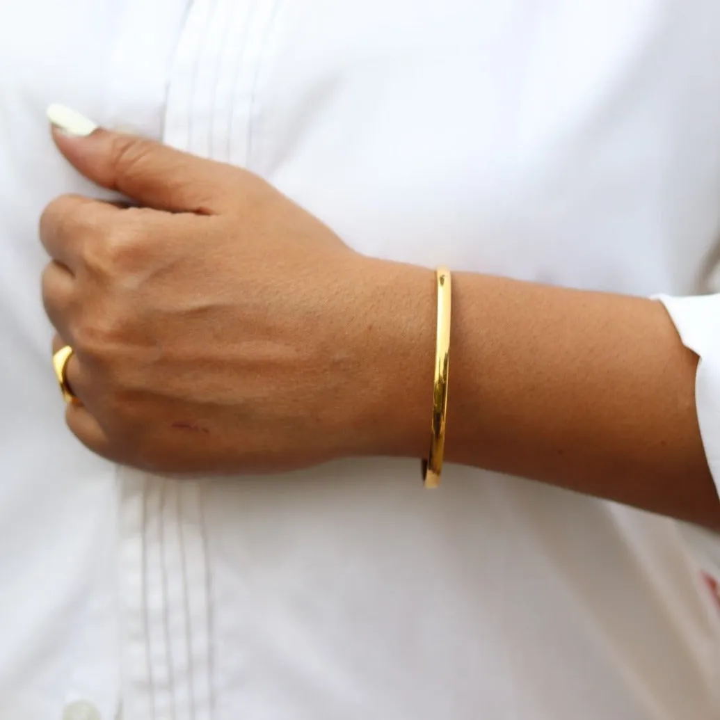 18K Gold-Filled Plain Bangle Bracelet