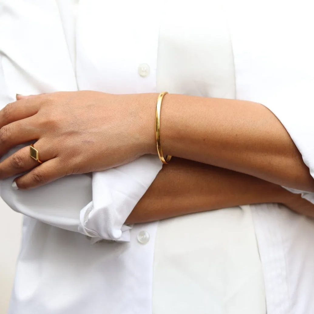 18K Gold-Filled Plain Bangle Bracelet