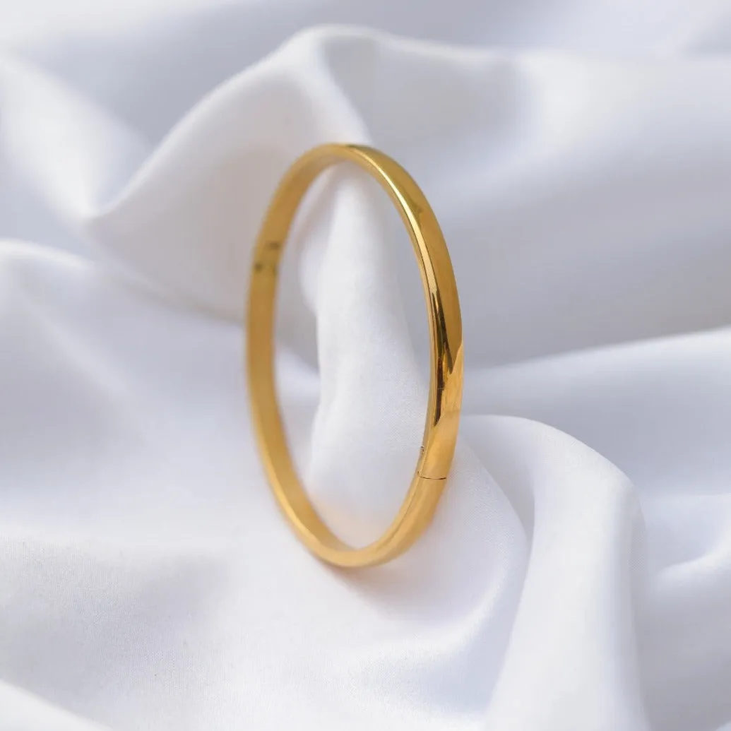 18K Gold-Filled Plain Bangle Bracelet