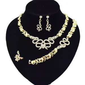 18K Gold-Filled XO Snake Necklace Set