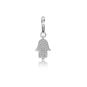 18k Gold Hand Shape Diamond Charms