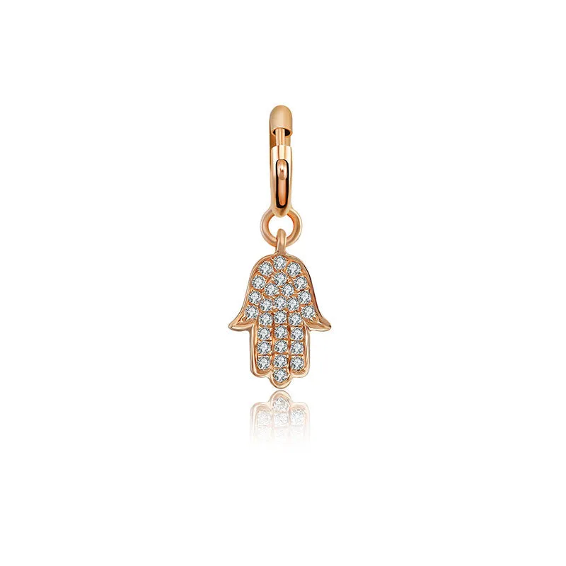 18k Gold Hand Shape Diamond Charms