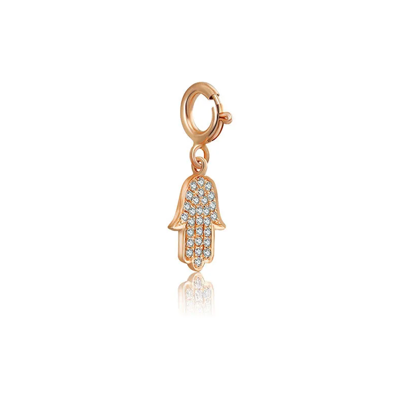 18k Gold Hand Shape Diamond Charms