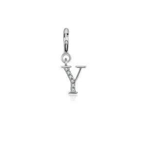 18k Gold Letter "Y" Diamond Charms